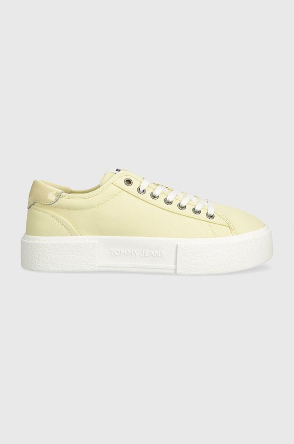 Tommy Jeans Tenisice Tommy Jeans TJW FOXING FLATFORM SNEAKER za žene, boja: žuta, EN0EN02480
