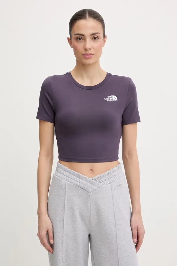 The North Face The North Face crop top za žene od pamuka s elastanom