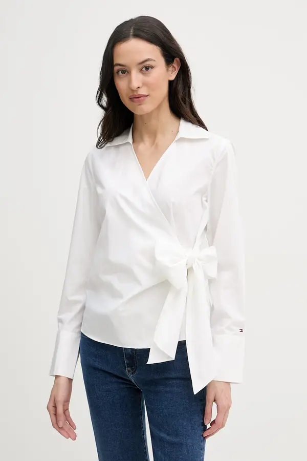 Tommy Hilfiger Tommy Hilfiger bluza na preklop ženska od pamuka