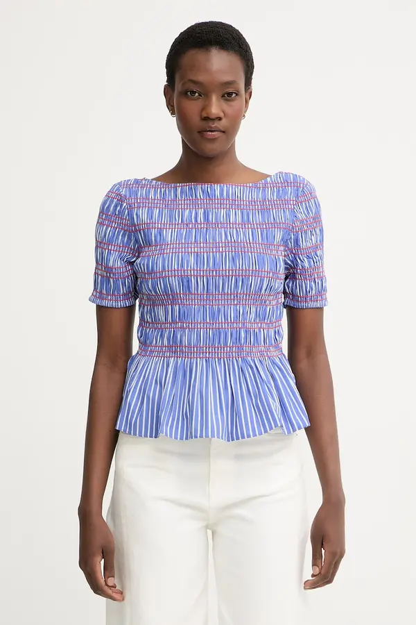 Tommy Hilfiger Tommy Hilfiger bluza s volanima za žene s pamukom