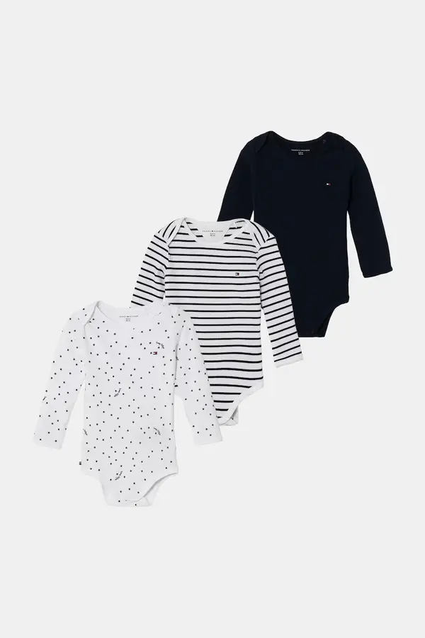 Tommy Hilfiger Tommy Hilfiger body za bebe od pamuka s elastanom 3-pack