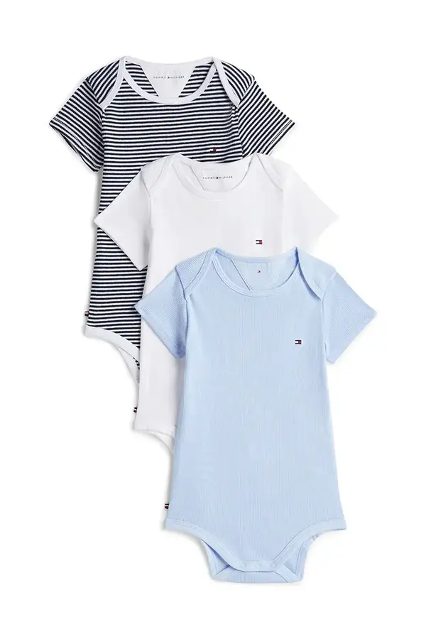 Tommy Hilfiger Tommy Hilfiger body za djecu od pamuka s elastanom 3-pack