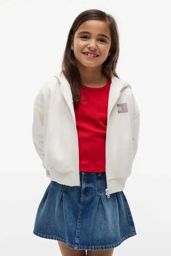 Tommy Hilfiger Tommy Hilfiger dukserica na zakopčavanje sa kapuljačom za djecu s pamukom
