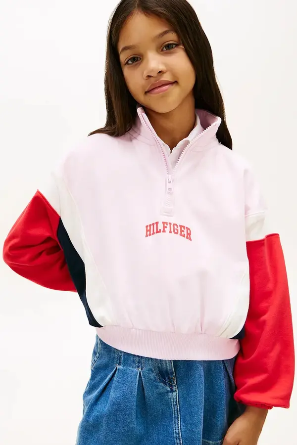 Tommy Hilfiger Tommy Hilfiger dukserica na zakopčavanje za djecu od pamuka s elastanom