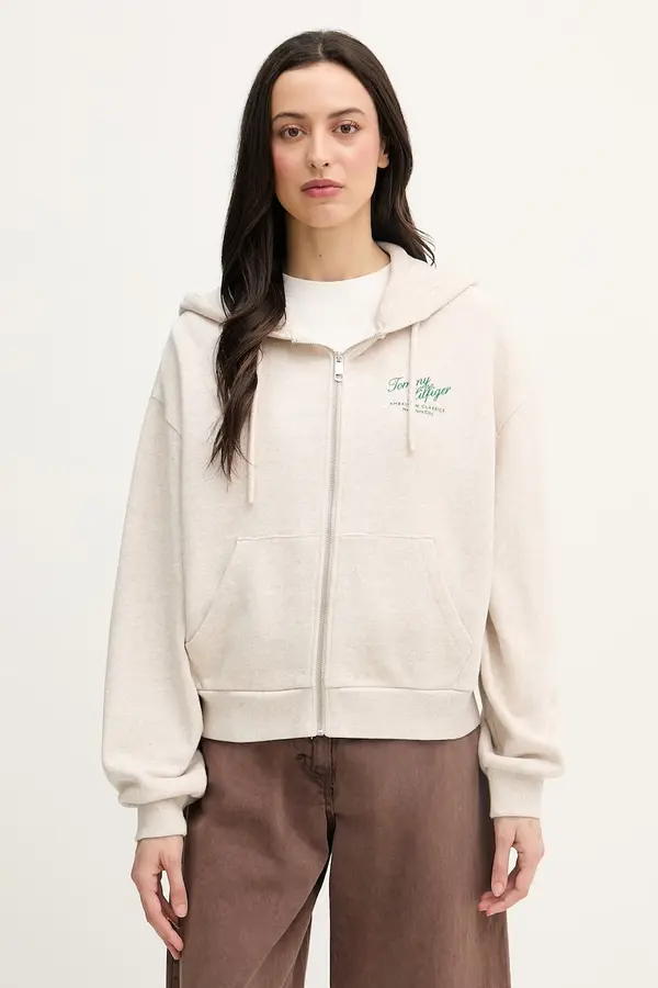 Tommy Hilfiger Tommy Hilfiger dukserica na zakopčavanje za žene od pamuka