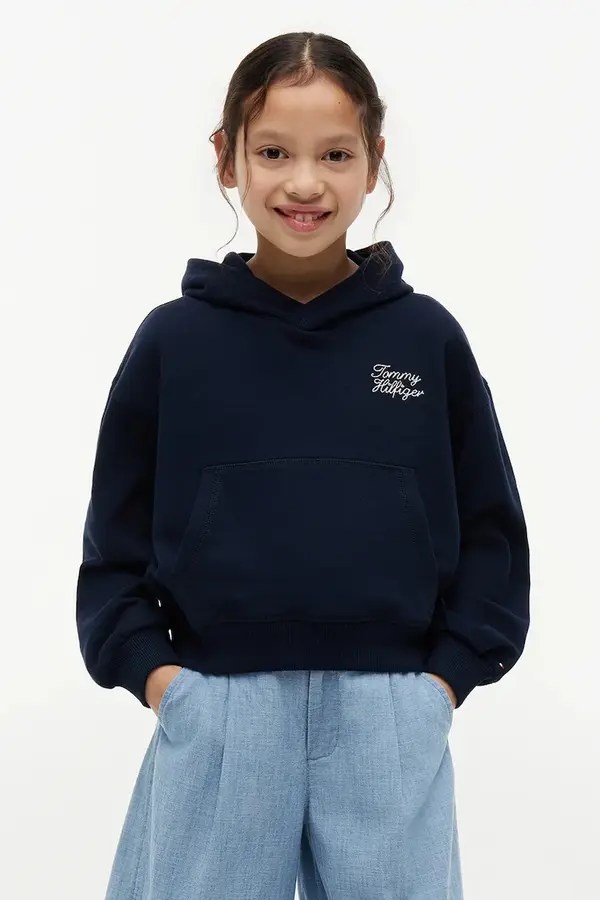 Tommy Hilfiger Tommy Hilfiger dukserica sa kapuljačom za djecu s pamukom