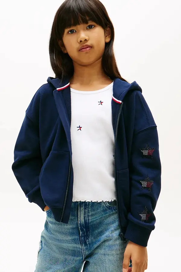 Tommy Hilfiger Tommy Hilfiger dukserica sa kapuljačom za djecu s pamukom