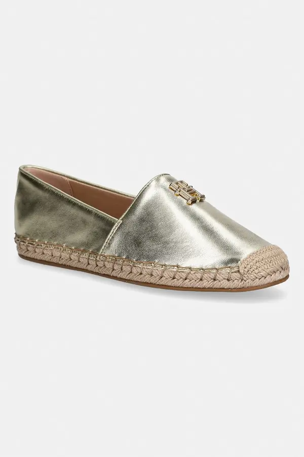Tommy Hilfiger Tommy Hilfiger espadrile ženske kožne TH LOGO GOLD ESPADRILLE