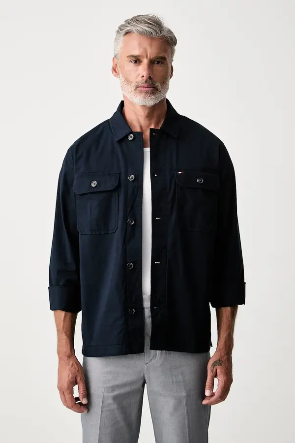 Tommy Hilfiger Tommy Hilfiger jakna u stilu košulje za muškarce od pamuka