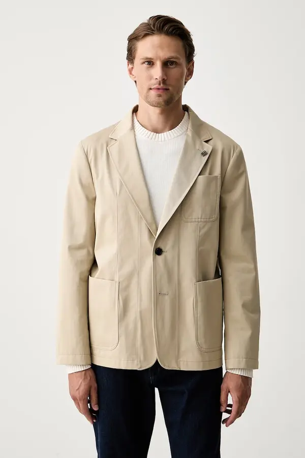 Tommy Hilfiger Tommy Hilfiger jednoredni sako za muškarce od pamuka