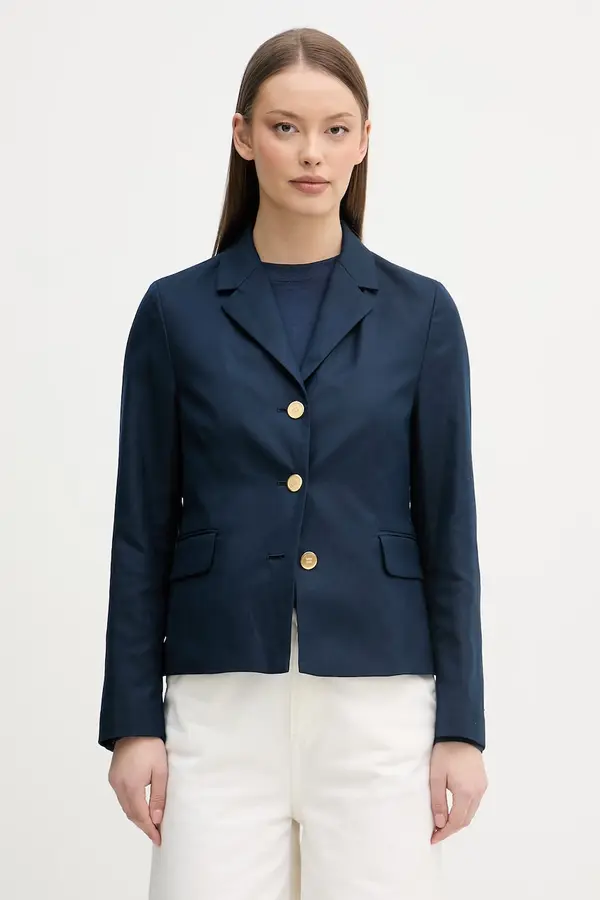 Tommy Hilfiger Tommy Hilfiger jednoredni sako ženski s dodatkom lana