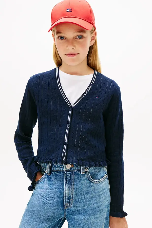 Tommy Hilfiger Tommy Hilfiger kardigan za djecu od pamuka
