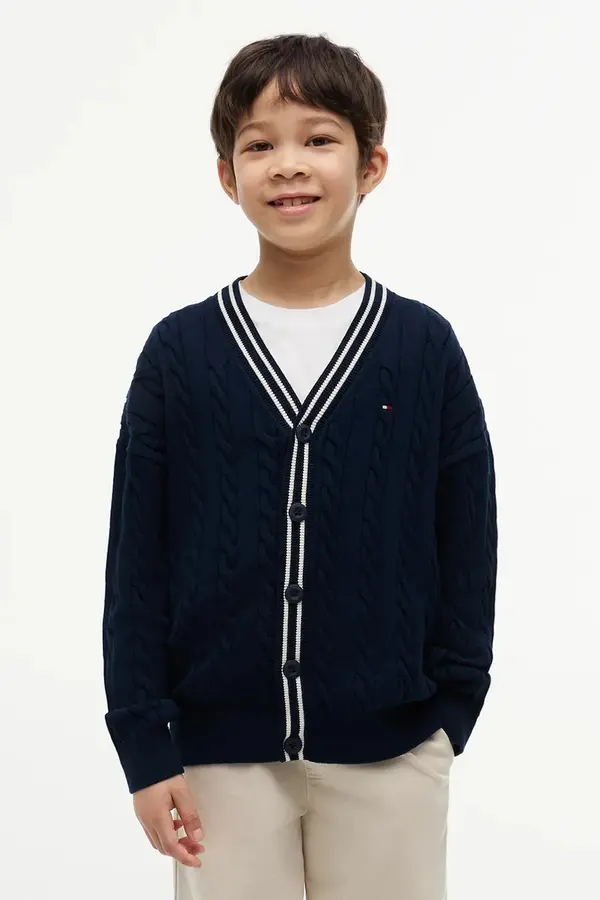 Tommy Hilfiger Tommy Hilfiger kardigan za djecu od pamuka