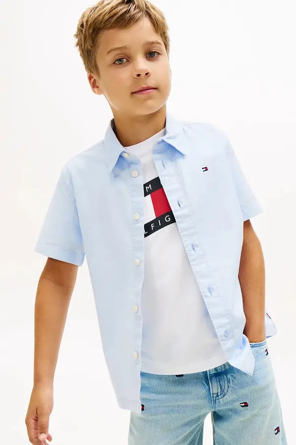 Tommy Hilfiger Tommy Hilfiger košulja za djecu od pamuka
