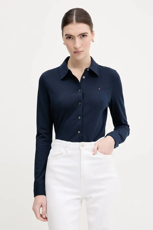 Tommy Hilfiger Tommy Hilfiger košulja za žene od pamuka s elastanom