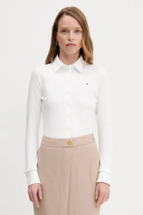 Tommy Hilfiger Tommy Hilfiger košulja za žene od pamuka s elastanom