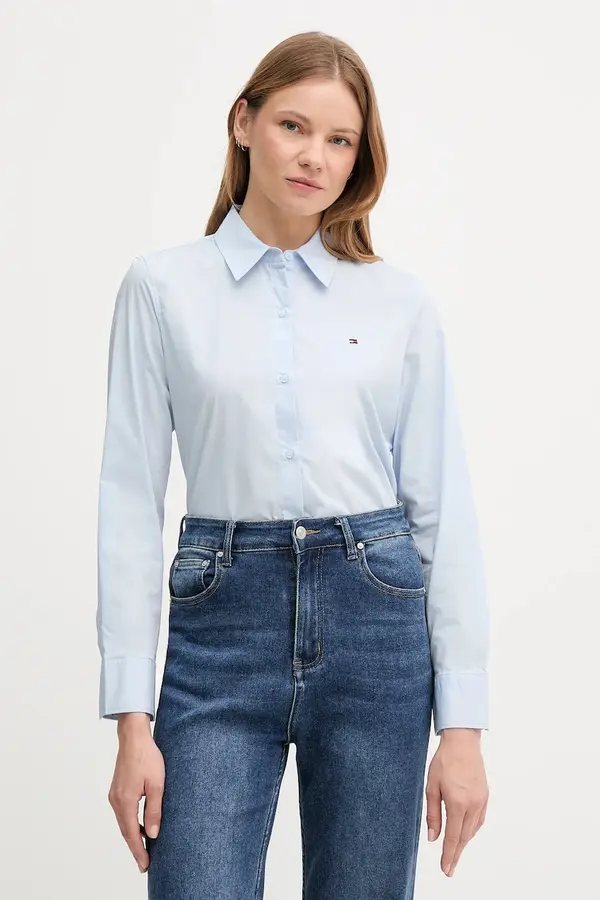 Tommy Hilfiger Tommy Hilfiger košulja za žene od pamuka s elastanom
