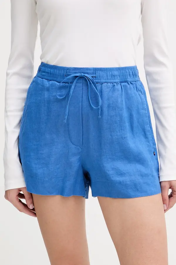 Tommy Hilfiger Tommy Hilfiger kratke hlače ženske od lana