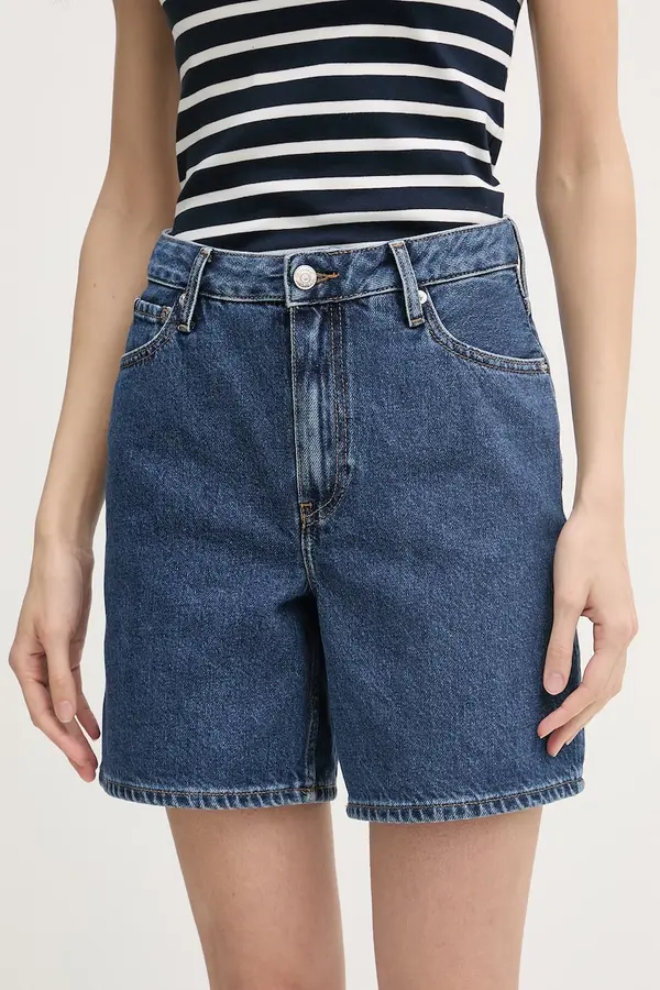 Tommy Hilfiger Tommy Hilfiger kratke hlače ženske od trapera