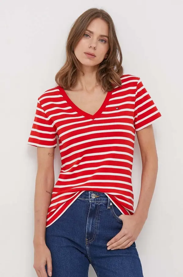 Tommy Hilfiger Tommy Hilfiger majica ženska pamučna
