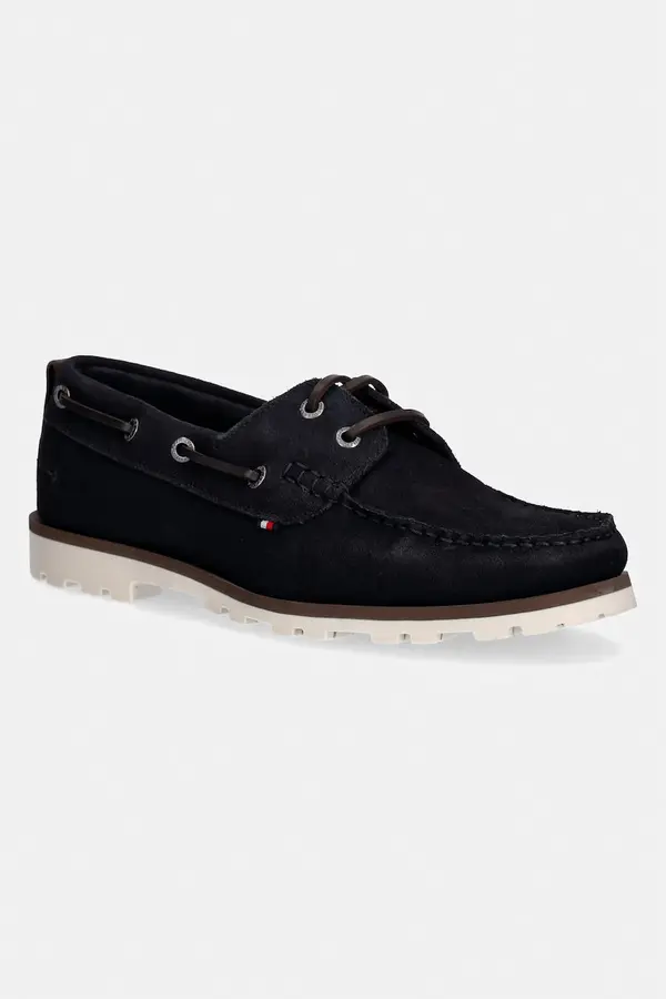 Tommy Hilfiger Tommy Hilfiger mokasinke muške od brušene kože HILIFGER LIGHT SDE BOAT SHOE