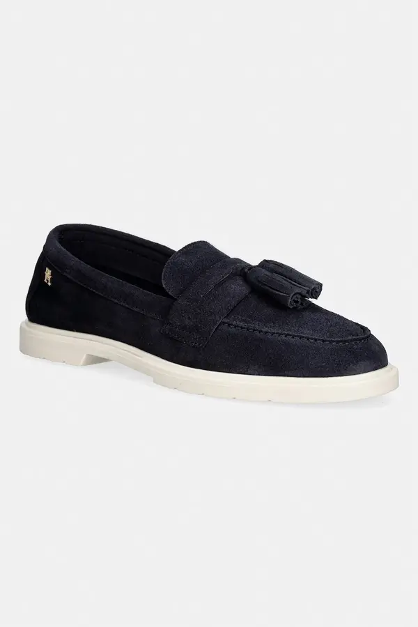 Tommy Hilfiger Tommy Hilfiger mokasinke za žene od brušene kože LIGHT SUEDE TASSEL LOAFER
