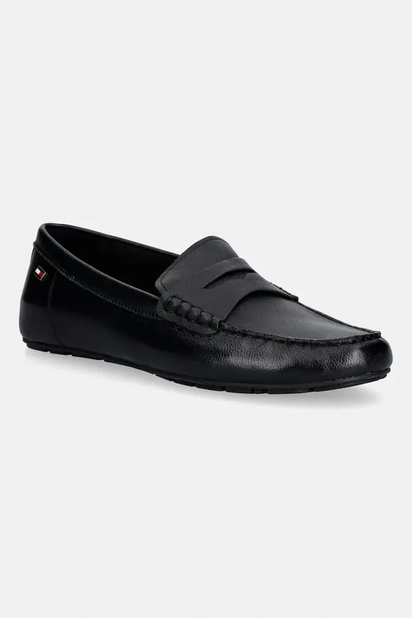 Tommy Hilfiger Tommy Hilfiger mokasinke za žene od kože FLAG LEATHER DRIVER LOAFER