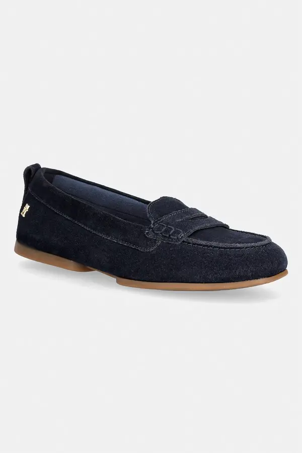 Tommy Hilfiger Tommy Hilfiger mokasinke ženske od brušene kože TH FLEX SUEDE LOAFER BALLERINA