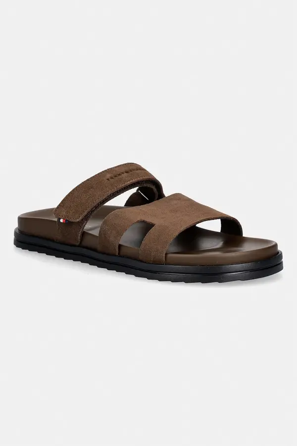 Tommy Hilfiger Tommy Hilfiger natikače za muškarce od brušene kože ADJUSTABLE PREMIUM SUEDE SANDAL