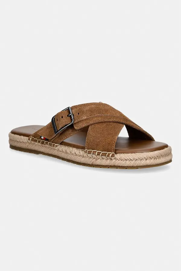 Tommy Hilfiger Tommy Hilfiger natikače za muškarce od brušene kože FLEX JUTTE BUCKLE SDE SANDAL