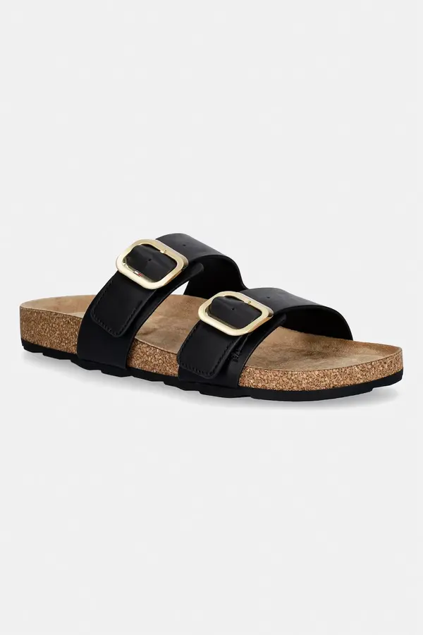 Tommy Hilfiger Tommy Hilfiger natikače za žene od kože TH CLASSIC CORK SANDAL LEATHER
