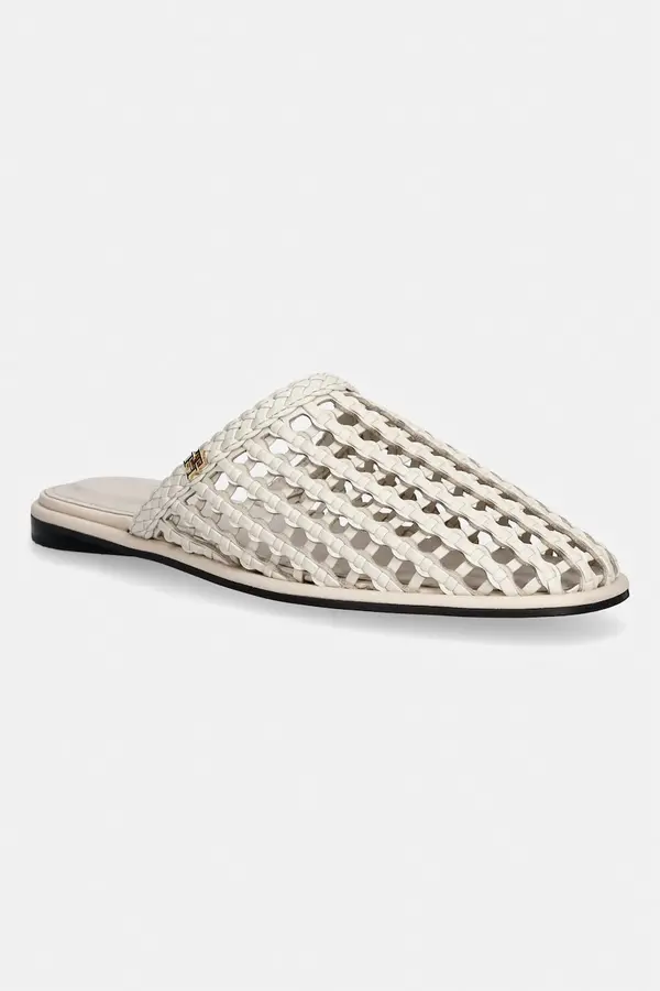 Tommy Hilfiger Tommy Hilfiger natikače ženske HILFIGER LEATHER MIX FLAT MULE