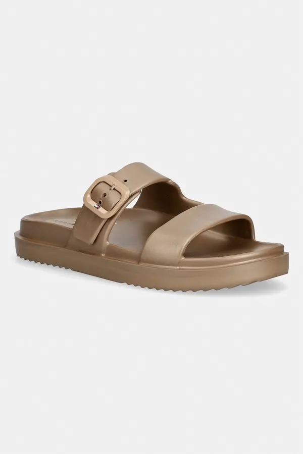Tommy Hilfiger Tommy Hilfiger natikače ženske TH DOUBLE STRAP SANDAL PEARL