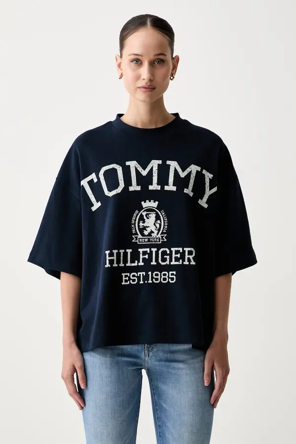 Tommy Hilfiger Tommy Hilfiger oversize majica kratkih rukava ženska pamučna