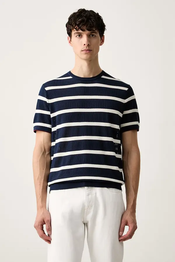 Tommy Hilfiger Tommy Hilfiger pletena majica kratkih rukava za muškarce od pamuka