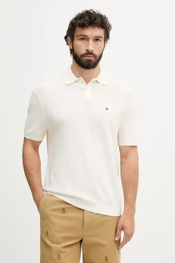 Tommy Hilfiger Tommy Hilfiger pletena polo majica muška od pamuka