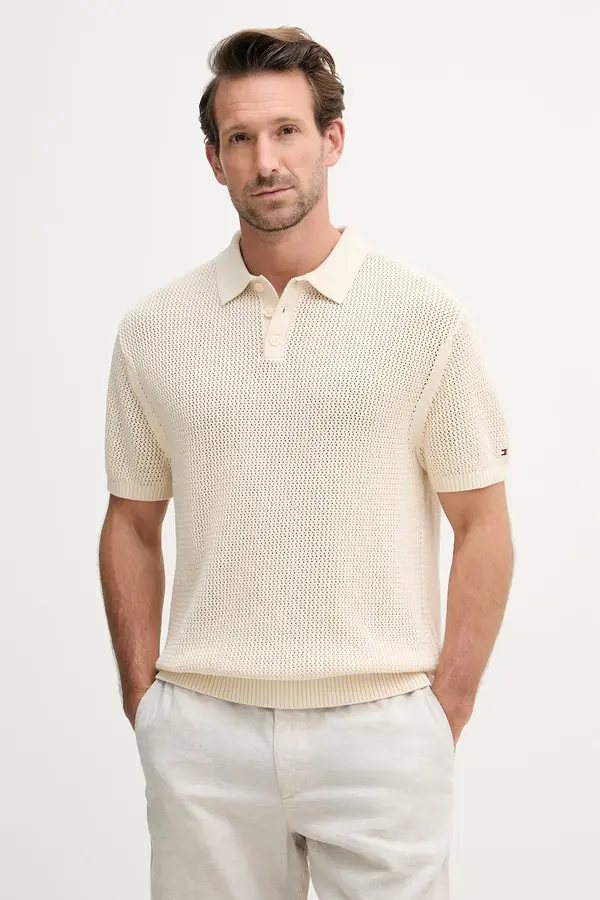 Tommy Hilfiger Tommy Hilfiger pletena polo majica za muškarce od pamuka SUMMER