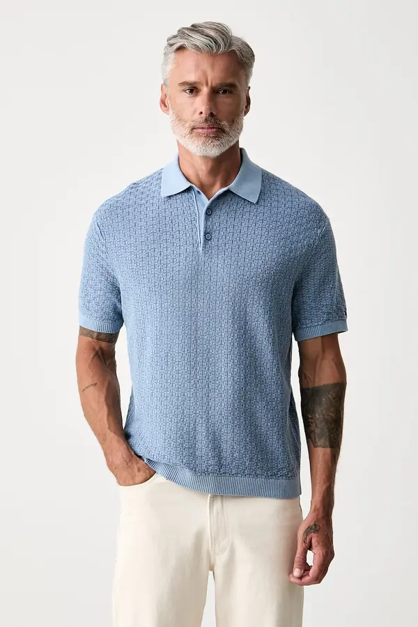 Tommy Hilfiger Tommy Hilfiger pletena polo majica za muškarce od pamuka