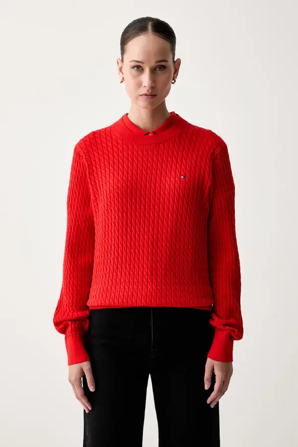 Tommy Hilfiger Tommy Hilfiger pletena polo majica za žene s pamukom