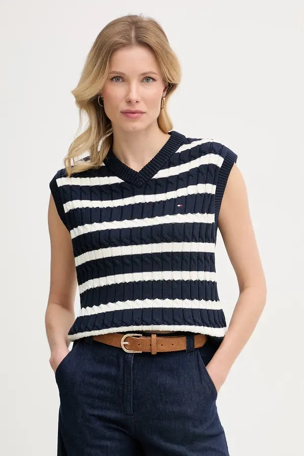 Tommy Hilfiger Tommy Hilfiger pulover bez rukava ženski pamučni