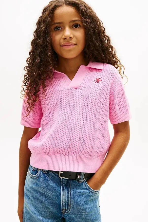 Tommy Hilfiger Tommy Hilfiger pulover kratkih rukava za djecu od pamuka
