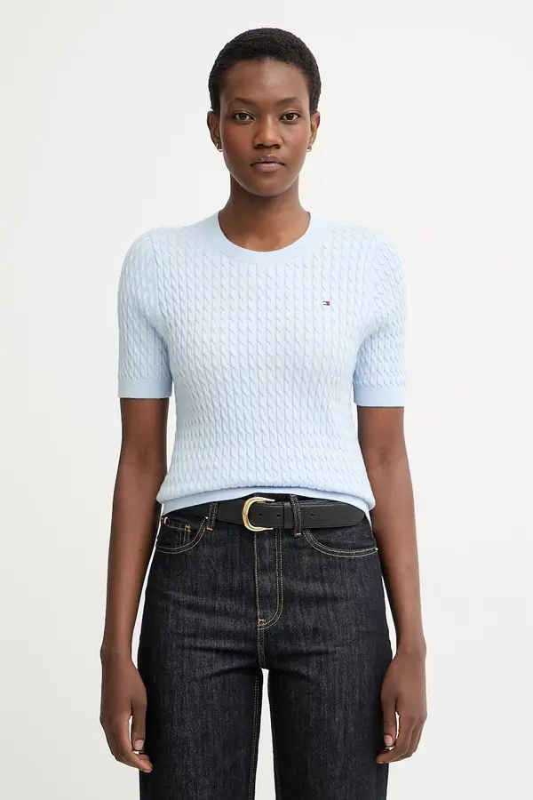 Tommy Hilfiger Tommy Hilfiger pulover kratkih rukava za žene od pamuka