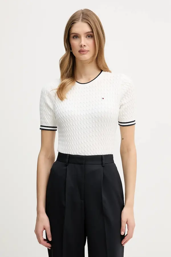 Tommy Hilfiger Tommy Hilfiger pulover kratkih rukava za žene od pamuka