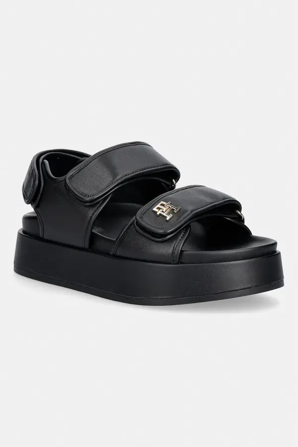 Tommy Hilfiger Tommy Hilfiger sandale s platformom za žene od kože LEATHER SPORTY PLATFORM SANDAL