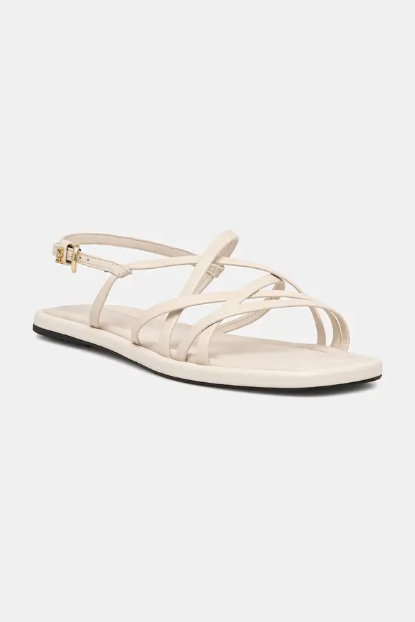Tommy Hilfiger Tommy Hilfiger sandale za žene od kože FLAT STRAPPY SANDAL LTH