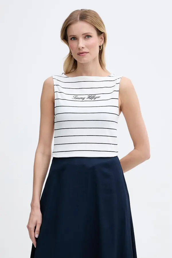 Tommy Hilfiger Tommy Hilfiger top za žene od pamuka s elastanom