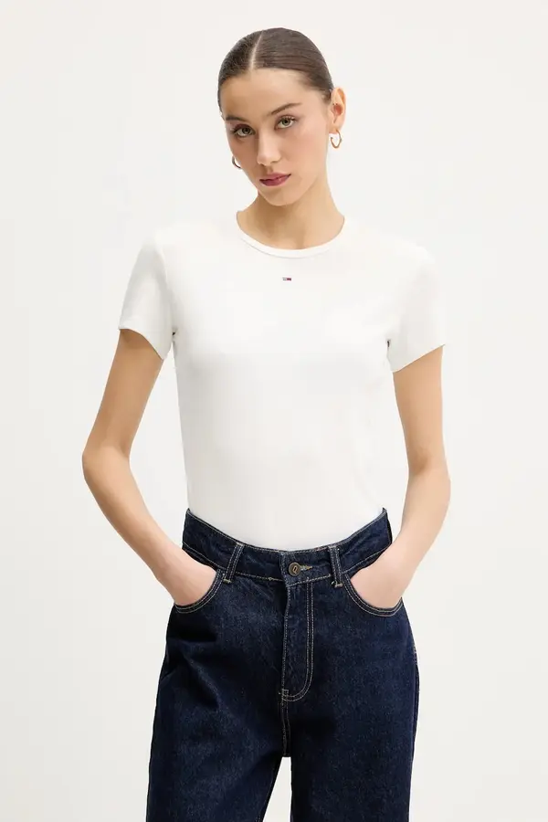 Tommy Jeans Tommy Jeans basic majica kratkih rukava ženska od pamuka s elastanom 2-pack