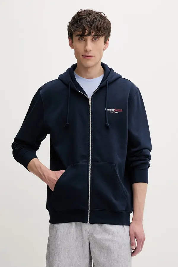 Tommy Jeans Tommy Jeans dukserica na zakopčavanje sa kapuljačom za muškarce s pamukom
