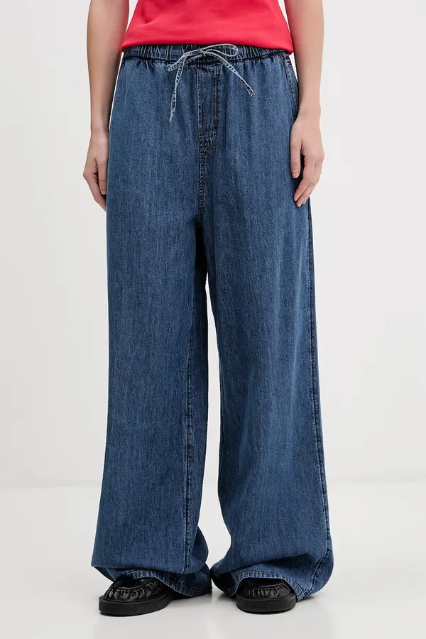 Tommy Jeans Tommy Jeans hlače ženske pamuk