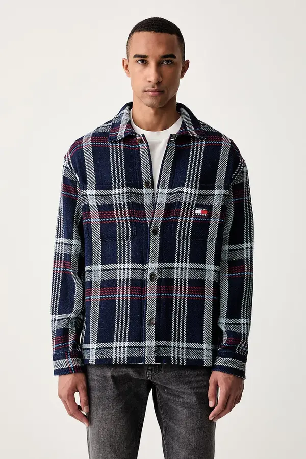 Tommy Jeans Tommy Jeans jakna u stilu košulje za muškarce od pamuka